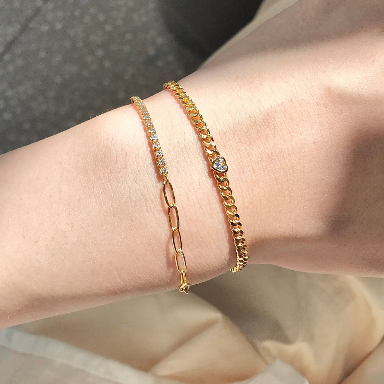 Silver Cuban Stacking Bracelet