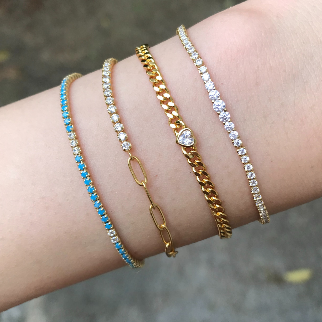 Silver Cuban Stacking Bracelet