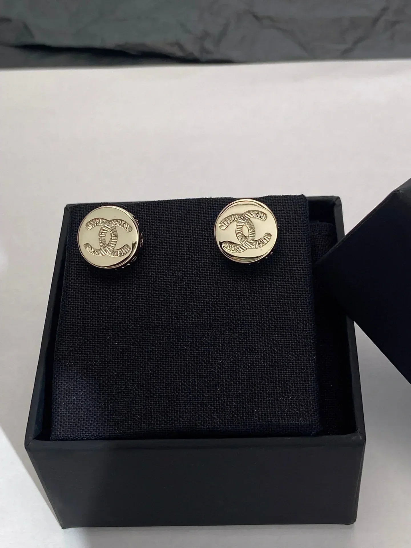 Chanel Button Earrings