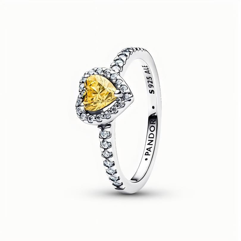 Pandora Double Heart Sparkling Ring