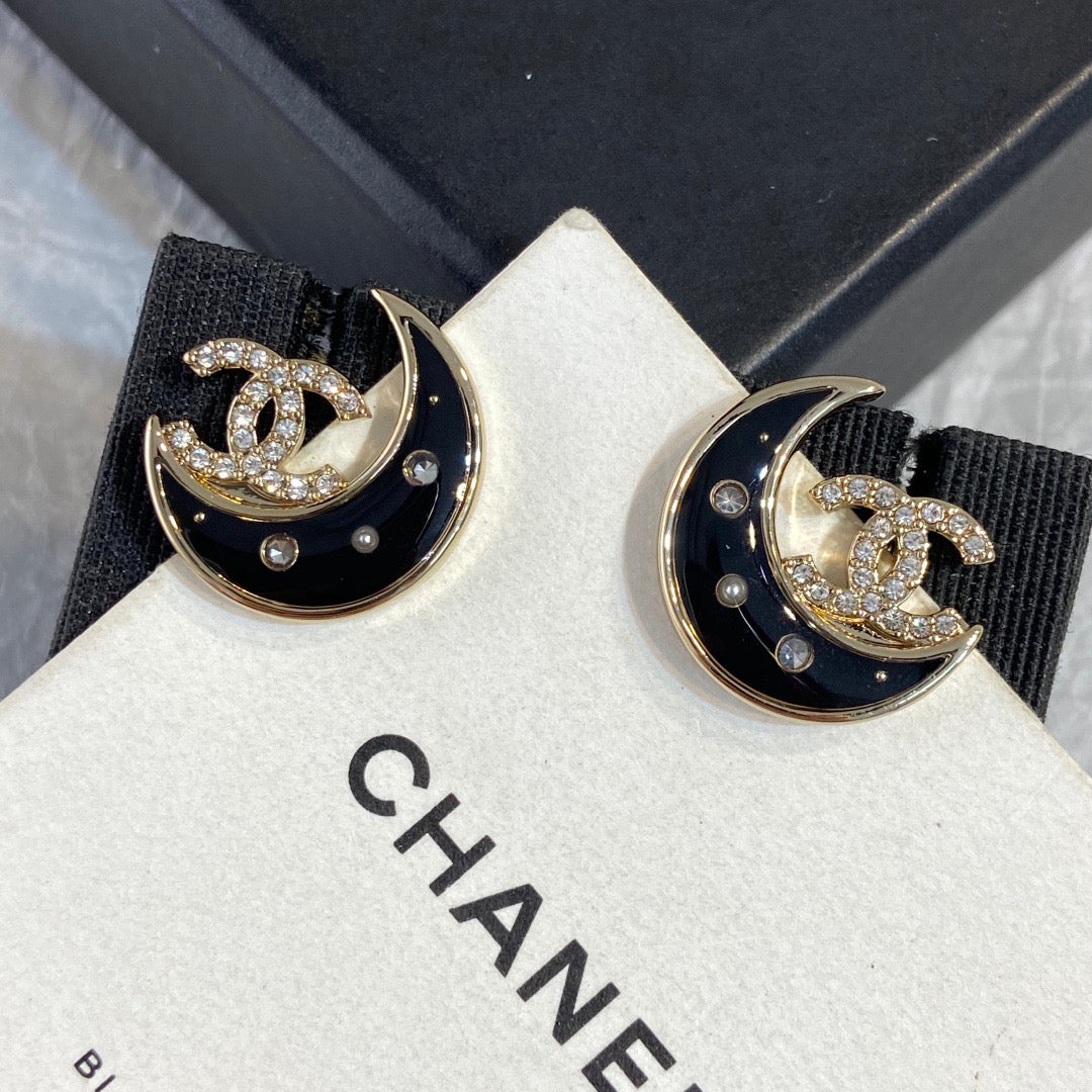 Chanel Moon Earrings