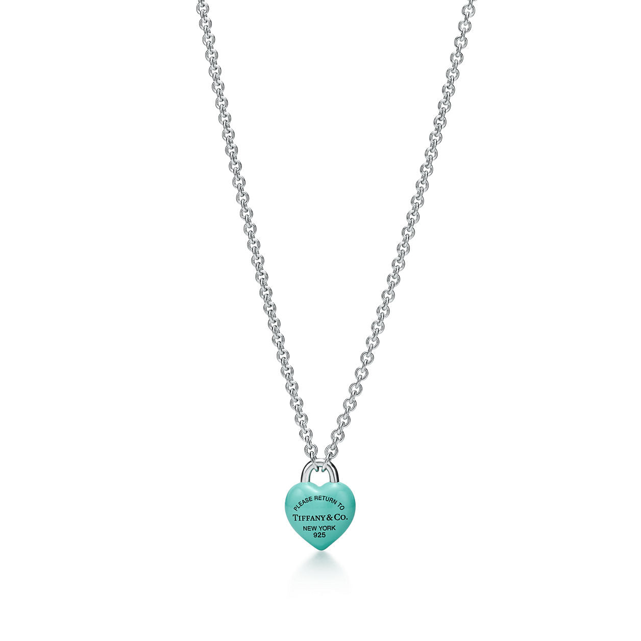 Tiffany Return to Tiffany Full Heart Necklace in Sterling Silver with Tiffany Blue