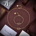 Dior Simple Diamond Necklace Bracelet