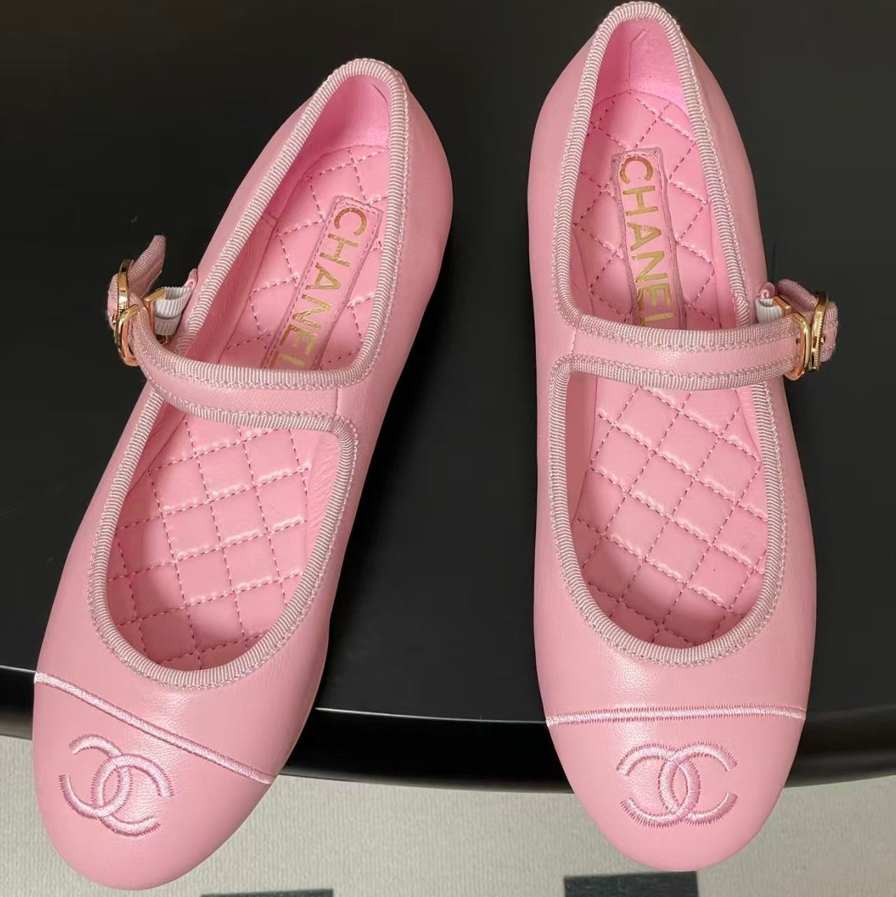 Chanel Pink Lambskin Flat