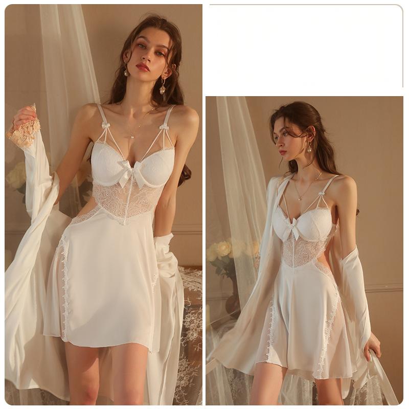 French Lace Sleep Dress with Gown